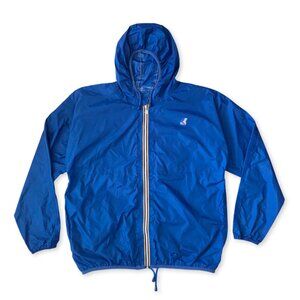 Vintage K-Way Windbreaker Jacket Blue Zip Up Blokecore Athleisure Fanny Pack